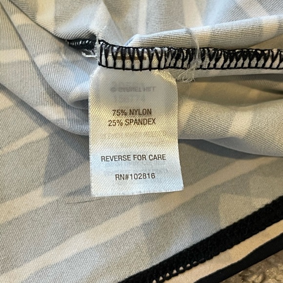 Garnet Hill Signature Rashguard, Black/White Striped, Mock Neck, Long Sleeve, M - Picture 5 of 15